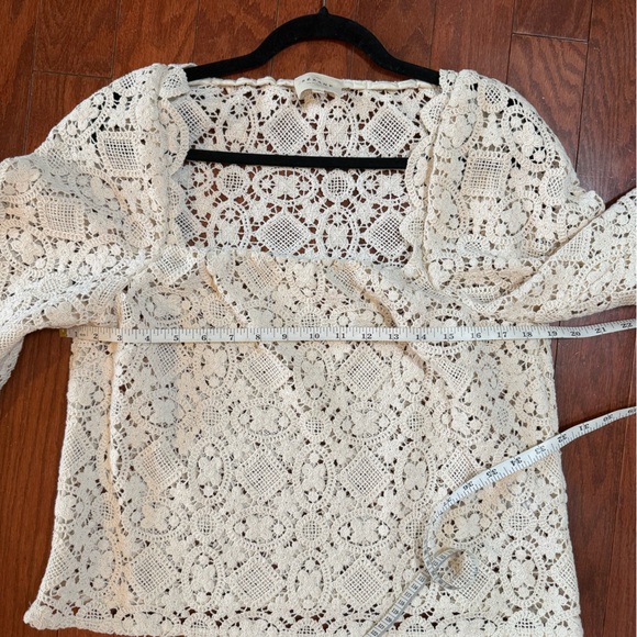 Sezane Cream Lace Women's Top - Picture 7 of 7